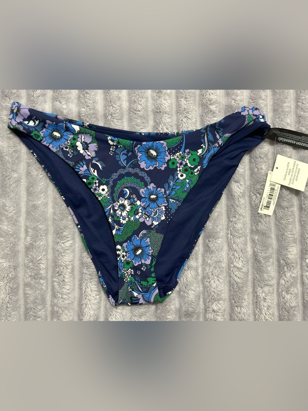 Amazon Essentials Navy Floral Print Bikini Bottoms